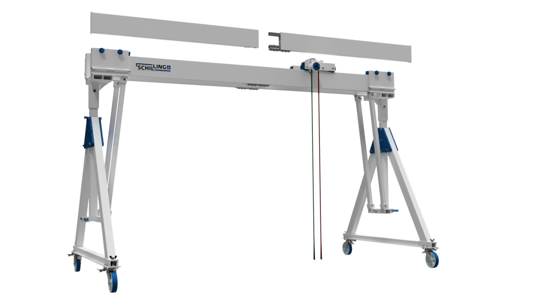 SCHILLING - Alu-Portalkran fahrbar unter Last, mittel, Doppelträger, RI – 7